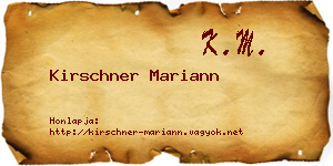 Kirschner Mariann névjegykártya